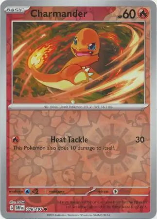 Obsidian Flames Charmander #26/197 reverse holo